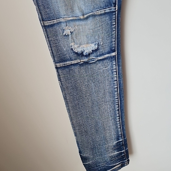 Men's Blue Distressed Jeans Tall Length. Size 36x34 - Picture 12 of 14